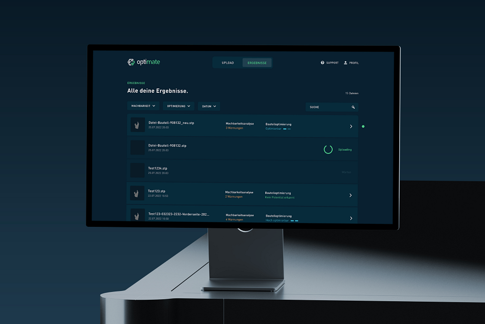 UI/UX-Design für die Optimate App